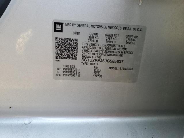 2018 GMC SIERRA K15 3GTU2PEJ6JG585637