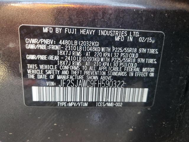 2015 SUBARU FORESTER 2 JF2SJAWC9FH590322