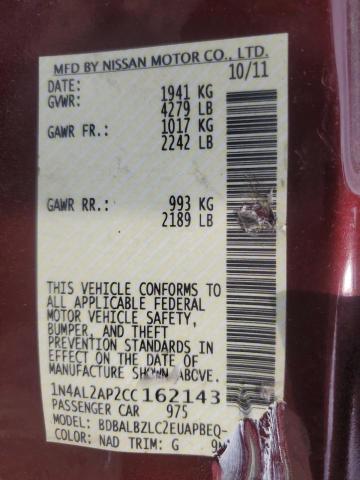 2012 NISSAN ALTIMA BAS - 1N4AL2AP2CC162143