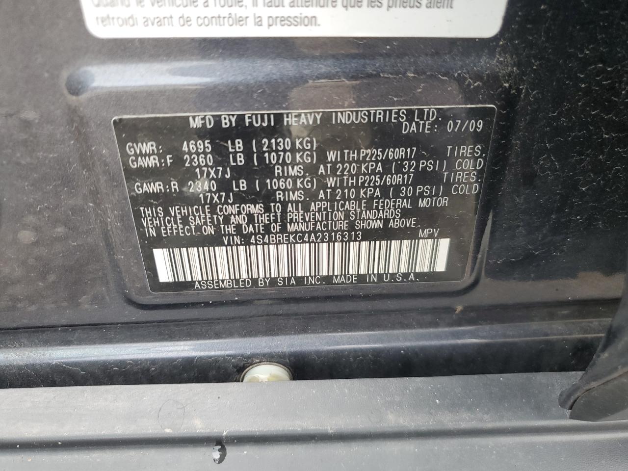 SUBARU OUTBACK 3.6R LIMITED