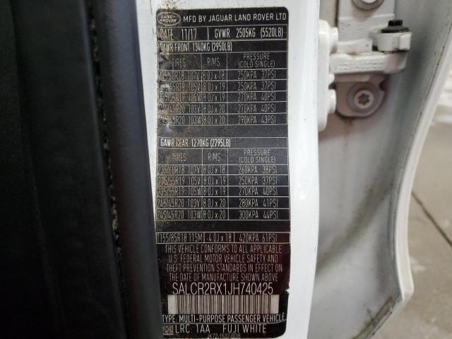 2018 LAND ROVER DISCOVERY SALCR2RX1JH740425