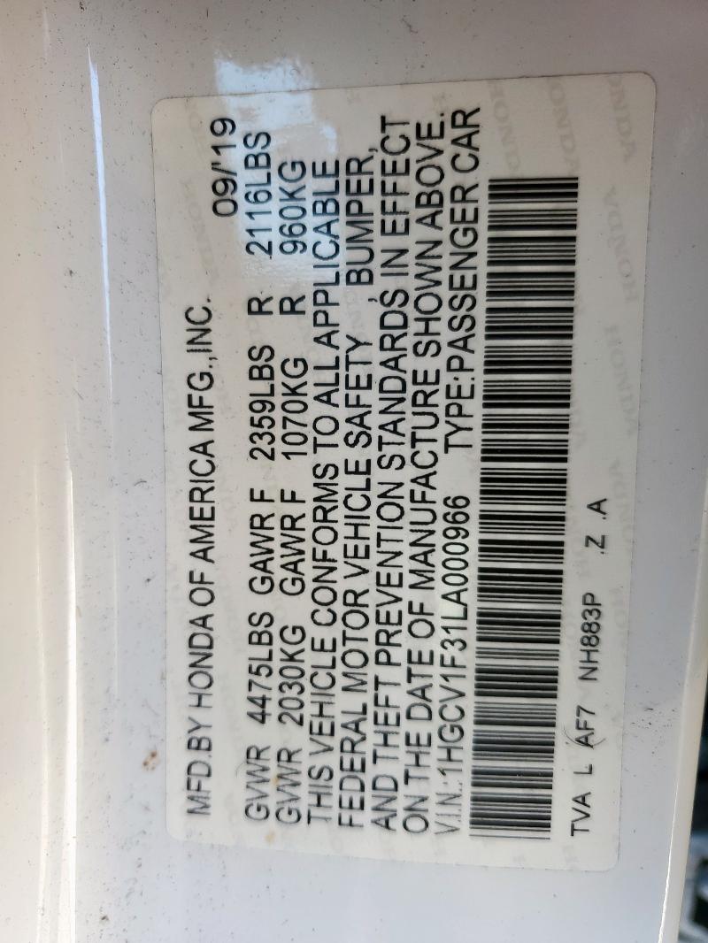 2020 HONDA ACCORD SPO - 1HGCV1F31LA000966