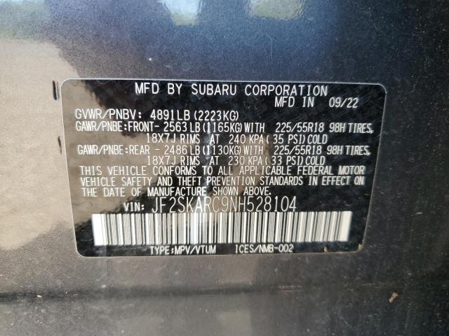 2022 SUBARU FORESTER T JF2SKARC9NH528104