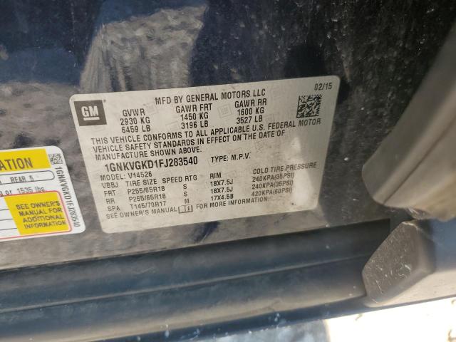 2015 CHEVROLET TRAVERSE L - 1GNKVGKD1FJ283540