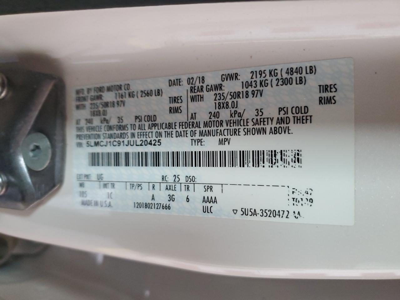 LINCOLN MKC PREMIERE