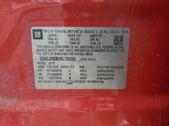 2017 CHEVROLET TRAX PREMI 3GNCJMSB5HL158209