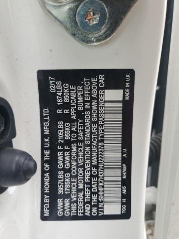 2017 HONDA CIVIC LX SHHFK7H37HU222378
