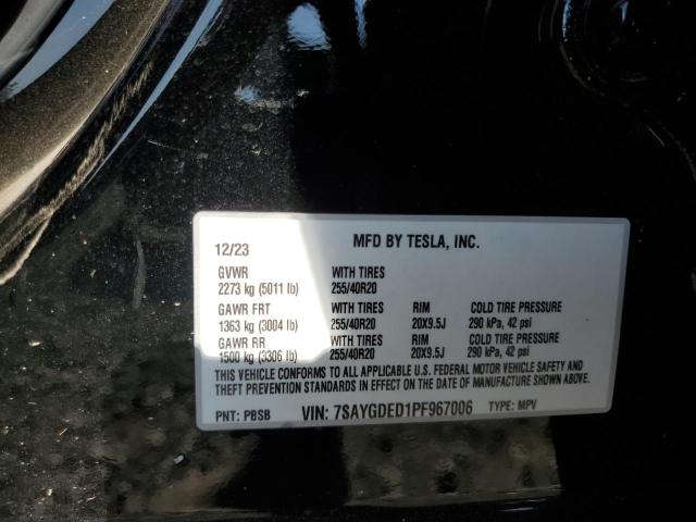 2023 TESLA MODEL Y 7SAYGDED1PF967006