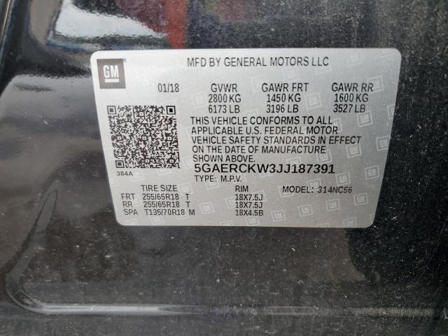 2018 BUICK ENCLAVE PREMIUM 5GAERCKW3JJ187391