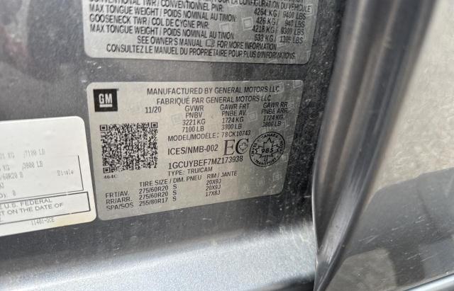 2021 CHEVROLET SILVERADO - 1GCUYBEF7MZ173938