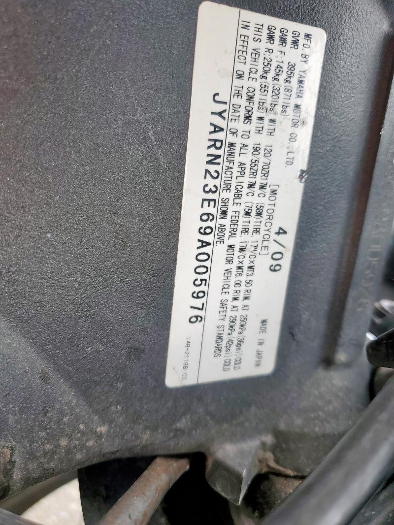 2009 YAMAHA YZFR1 JYARN23E69A005976