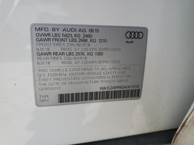 2016 AUDI Q5 PREMIUM PLUS WA1L2AFP8GA061919