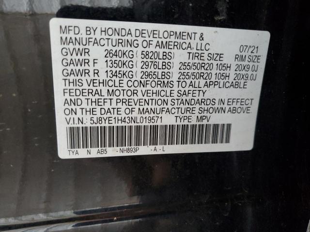 2022 ACURA MDX TECHNO 5J8YE1H43NL019571