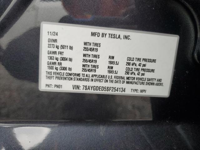 2025 TESLA MODEL Y 7SAYGDED5SF254134