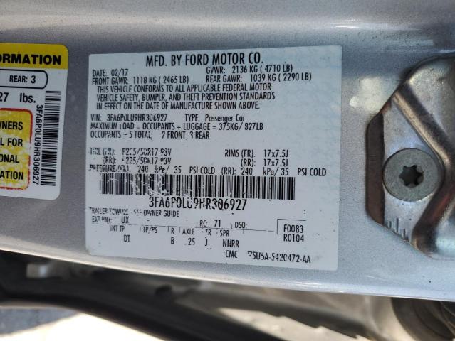 2017 FORD FUSION SE - 3FA6P0LU9HR306927