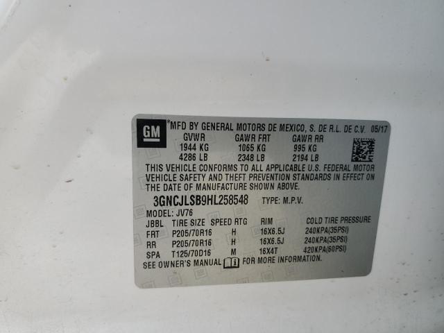 2017 CHEVROLET TRAX 1LT - 3GNCJLSB9HL258548