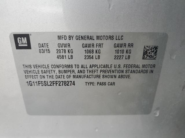 2015 CHEVROLET MALIBU LTZ 1G11F5SL2FF278274