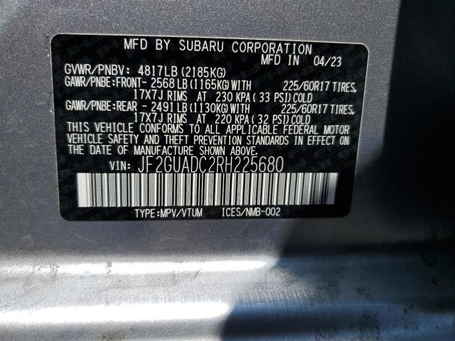 2024 SUBARU CROSSTREK JF2GUADC2RH225680