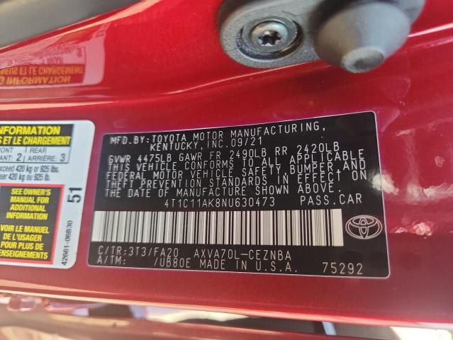 2022 TOYOTA CAMRY LE 4T1C11AK8NU630473