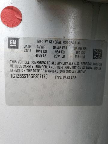 2016 CHEVROLET MALIBU LS 1G1ZB5ST6GF257170