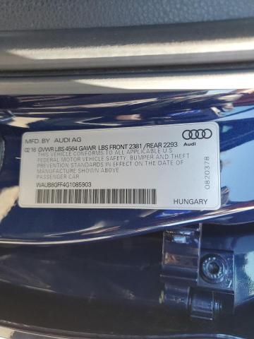 2016 AUDI A3 PREMIUM WAUB8GFF4G1085903
