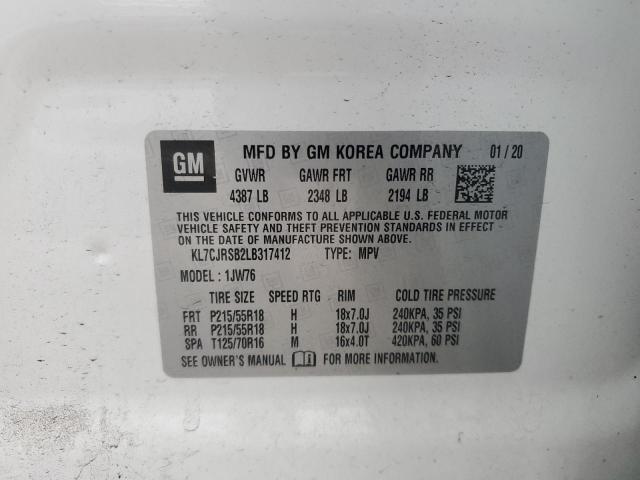 2020 CHEVROLET TRAX PREMI KL7CJRSB2LB317412