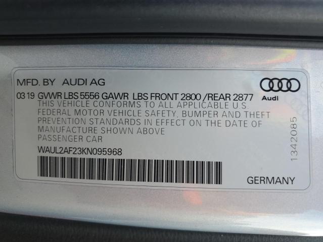 2019 AUDI A6 PREMIUM WAUL2AF23KN095968