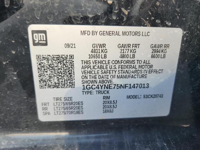2022 CHEVROLET SILVERADO - 1GC4YNE75NF147013