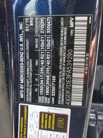 2015 MERCEDES-BENZ GL 550 4MA 4JGDF7DE3FA539290
