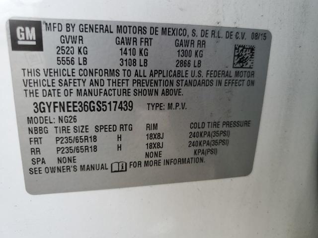 2016 CADILLAC SRX LUXURY 3GYFNEE36GS517439