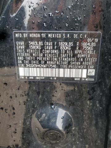2019 HONDA FIT LX 3HGGK5H42KM717546