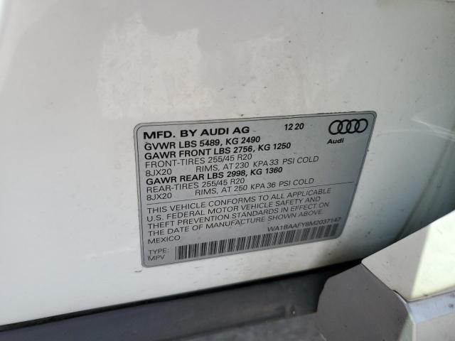2021 AUDI Q5 PREMIUM WA1BAAFY8M2037147