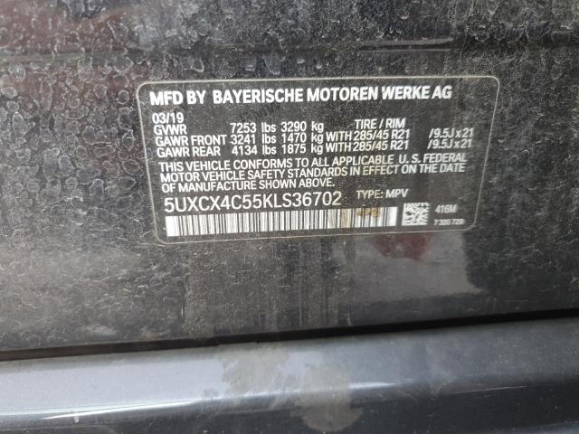2019 BMW X7 XDRIVE5 5UXCX4C55KLS36702