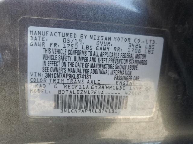 2019 NISSAN VERSA S 3N1CN7AP9KL874181