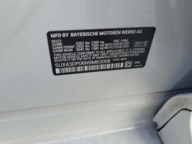 2022 BMW X3 SDRIVE3 5UX43DP06N9M63008