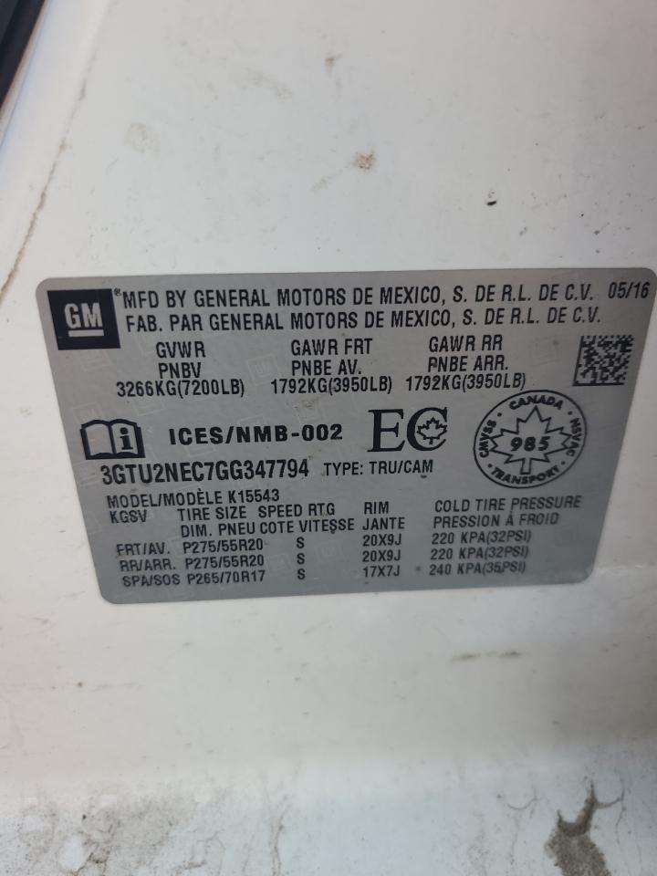 Lot #3310452347 2016 GMC SIERRA K15