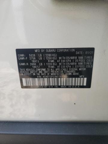 2021 SUBARU OUTBACK TO - 4S4BTGPD2M3169180