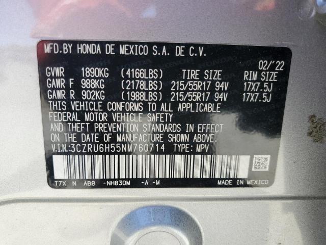2022 HONDA HR-V EX 3CZRU6H55NM760714