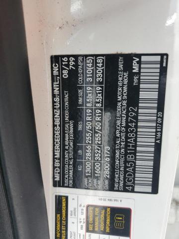 2017 MERCEDES-BENZ GLE 350 4JGDA5JB1HA834792