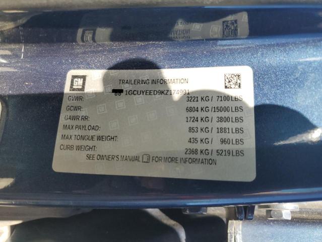 2019 CHEVROLET SILVERADO 1GCUYEED9KZ174991