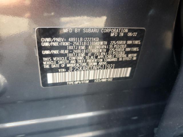 2022 SUBARU FORESTER T JF2SKARC0NH511921