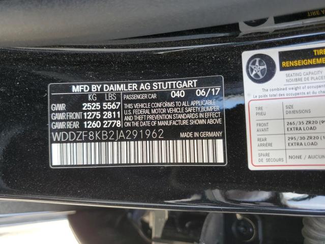 2018 MERCEDES-BENZ E 63 AMG-S WDDZF8KB2JA291962