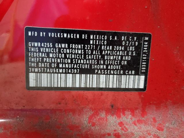 2019 VOLKSWAGEN GTI S 3VW5T7AU5KM014397