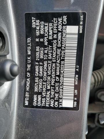 2017 HONDA CIVIC EX - SHHFK7H59HU420316