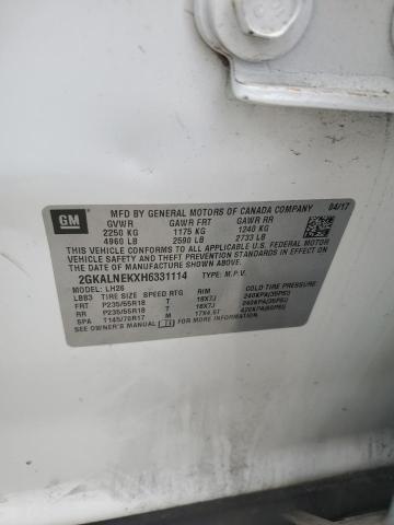 2017 GMC TERRAIN SL 2GKALNEKXH6331114