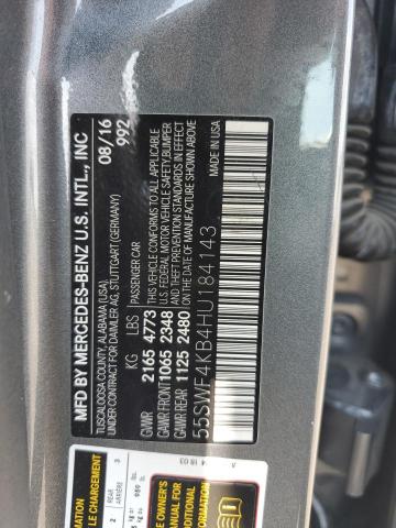 2017 MERCEDES-BENZ C 300 4MAT 55SWF4KB4HU184143