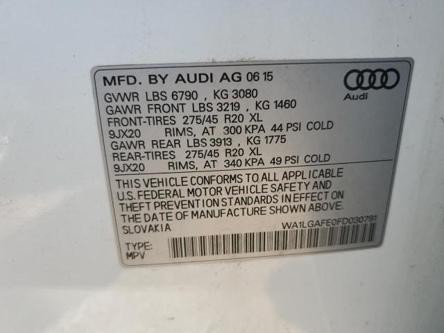 2015 AUDI Q7 PREMIUM - WA1LGAFE0FD030791