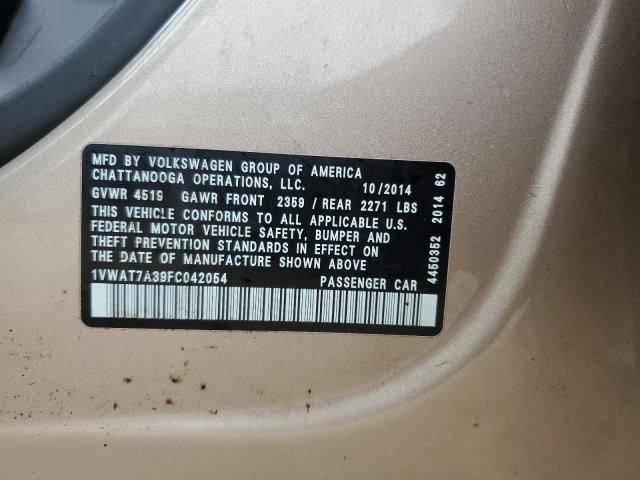 2015 VOLKSWAGEN PASSAT S - 1VWAT7A39FC042054