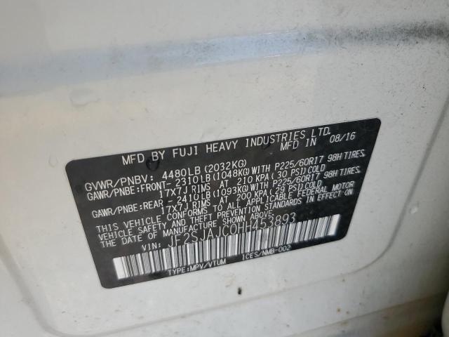 2017 SUBARU FORESTER 2 JF2SJAJC0HH453893