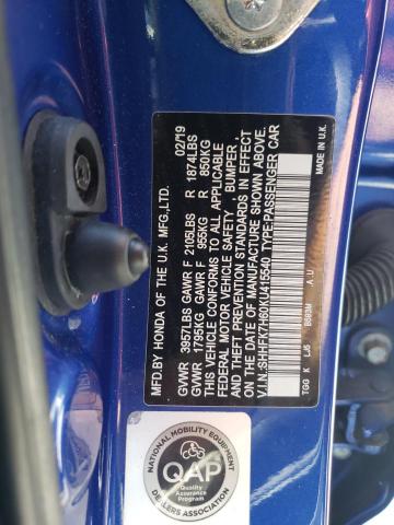 2019 HONDA CIVIC EX SHHFK7H60KU415540